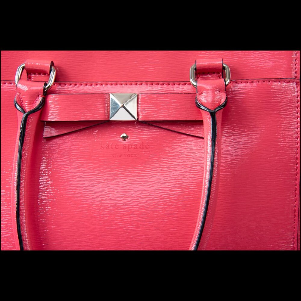 Kate Spade Beacon Court Jeanne Strawberry Patent Leather Satchel Purse EUC - Picture 2 of 8